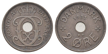 Дания 2 эре 1931 N, Кристиан X (1912-1947) KM 827 бронза 4701-813