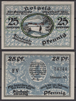 Оберхоф 25 пфеннигов 1921 бумага UNC (пресс) 8613-15-3-1
