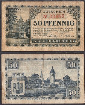 Германия 50 пфеннингов 1918 DeNG 5 B77 бумага 2192-59-1-2
