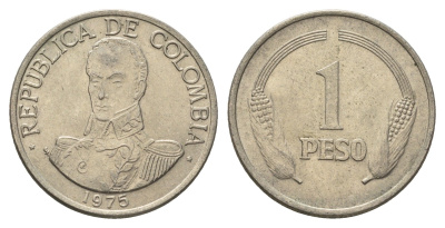 Колумбия 1 песо 1975 Симон Боливар KM 258.1 медно-никель 4698-122