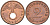 ГЕРМАНИЯ 2 РЕЙХСПФЕННИГА 1939 A KM 90, J. 362 бронза 261-1014
