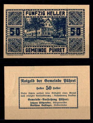 Австрия, Пюрет 50 геллеров 1920 бумага aUNC 2193-24-3-1