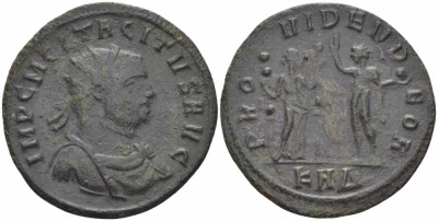 Римская Империя аврелианиан 276 Тацит PROVIDEN DEOR Сердика Very fine BNC p.407 бронза 1073-16-81
