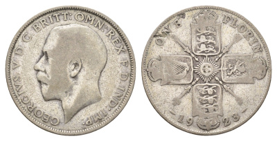 Великобритания 2 шиллинга (флорин) 1923 Георг V (1910-1936) KM 817a, Spink 4022 серебро 27-131