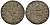 Польша 2 денари (шеляг) 1585 Стефан Баторий (1576-1586), вес 1,12 гр. серебро 1516-1534
