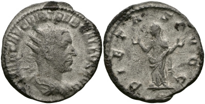 Римская Империя антониниан 251 - 253 Требониан Галл PIETAS AVGG Пиетата, персонификация Благочестия Рим Very fine RIC 41 серебро 1073-9-24