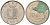Мальта 10 центов 1991 золотая макрель KM 96 медно-никель 4588-221
