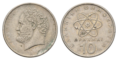 Греция 10 драхм 1976 Демокрит KM 119 медно-никель 4707-515