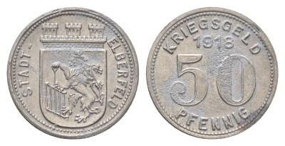 Эльберфельд 50 пфеннигов 1918 Funck 111.6, Men05 6413.7, Men18 8040.7 железо 4707-1223