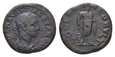 Римская Империя, Провинция Фракия, Деульт АЕ 222-235 Александр Север, IMP C M AVR SEV ALEXAND AVG, голова императора/COL FL PAC DEVLT, Асклепий Varbanov 2242 медь 1100-1-55
