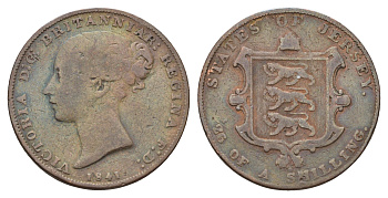 Джерси 1/26 шиллинга 1841 Виктория (1837-1901) KM 2 медь 60-923