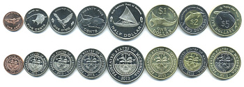 МИКРОНЕЗИЯ НАБОР ИЗ 8 МОНЕТ 2012 ЖИВОТНЫЕ UNC 00-00