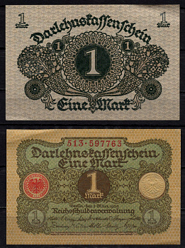 Германия 1 марка 1920 Pick 58 бумага 7198-35-3-1