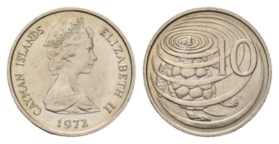 Каймановы острова 10 центов 1972 KM 3 медно-никель UNC 4689-1157