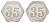 Германия жетон в 35 пфеннигов для приобретения "стакана пива" ND размер 21,5x21,5 мм, вес 0,97 гр алюминий UNC 4638-932