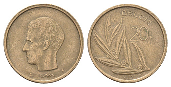 Бельгия 20 франков 1980 Belgie, Бодуэн I (1951-1993) KM 160 никель латунь 4704-1234