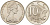 Австралия 10 центов 1980 Елизавета II (1952-), птица лирахвост KM 65 медно-никель UNC 4519-423