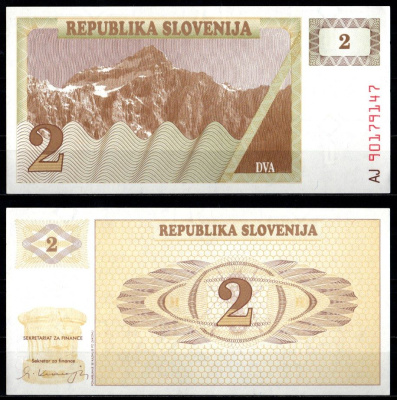 Словения 2 толара 1990 Pick 2 бумага UNC (пресс) 7375-42-1-2