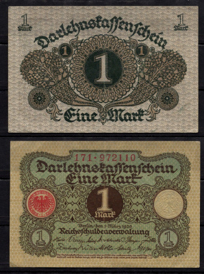 Германия 1 марка 1920 Pick 58 бумага 7198-40-1-2