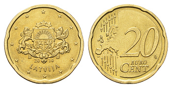 Латвия 20 евроцентов 2014 KM 154 нордик UNC 4695-242