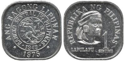 Филиппины 1 сентимо 1975 вождь острова Мактан Лапу-Лапу KM 205 алюминий UNC 192-341