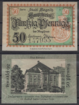 Легница 50 пфеннигов 1920 DeNG 2 L42.96 бумага UNC (пресс) 8607-77-2-2