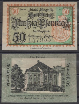 Легница 50 пфеннигов 1920 DeNG 2 L42.96 бумага UNC (пресс) 8607-77-2-2