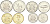 Уганда лот из 4 монет 2003-2008 50, 100, 200, 500 шиллингов, животные UNC N1-36
