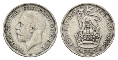 Великобритания 1 шиллинг 1936 Георг V (1910-1936) KM 833, Spink 4039 серебро 4691-756