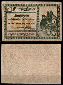 Австрия, Мельк 50 геллеров 1920 бумага 2193-43-1-1