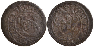 Рига 1 шиллинг (шеляг) 1600 Сигизмунд III (1587-1632) KM 5, Srm 3027 серебро 1527-534