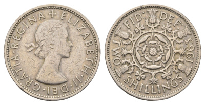 Великобритания 2 шиллинга (флорин) 1963 Елизавета II (1952-2022) KM 906, Spink 4146 медно-никель 4699-545
