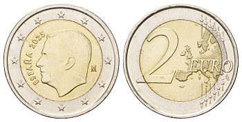 Испания 2 евро 2025 KM 1328 биметалл UNC 4126-753