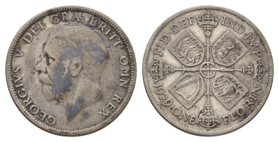Великобритания 2 шиллинга (флорин) 1929 Георг V (1910-1936) KM 834, Spink 4038 серебро 4691-916