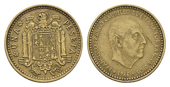 Испания 1 песета 1966 (72) Франсиско Франко (1939-1975) KM 796 алюминиевая бронза 4684-1047