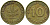 ФРГ 10 ПФЕННИГОВ 1950 G KM 108, J.383 сталь плакированная латунью 98-355