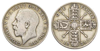 Великобритания 2 шиллинга (флорин) 1921 Георг V (1910-1936) KM 817a, Spink 4022 серебро 27-216