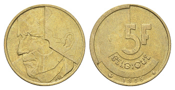 Бельгия 5 франков 1986 Belgique, Бодуэн I (1951-1993) KM 163 медь алюминий никель 4706-225
