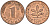 ФРГ 1 пфенниг 1979 F KM 105, J.380 сталь плакированная медью 3309-915