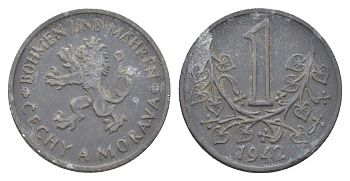 Богемия и Моравия 1 крона 1942 KM 4 цинк 4706-751