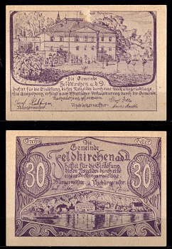 Австрия, Фельдкирхен-ан-дер-Донау 30 геллеров 1920 Jaksc/Pick JPR0197g-30 бумага aUNC 2193-17-3-2