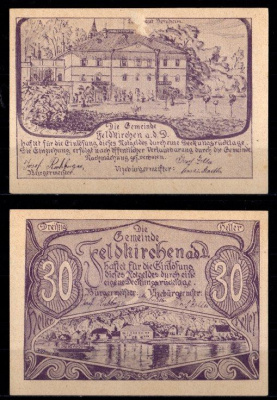 Австрия, Фельдкирхен-ан-дер-Донау 30 геллеров 1920 Jaksc/Pick JPR0197g-30 бумага aUNC 2193-17-3-2