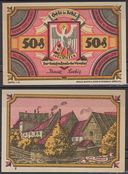 Эльс 50 пфеннигов 1922 DeNG 2 1008.1-2/4 бумага UNC (пресс) 8613-55-2-2