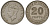 Британская Малайя 20 центов 1948 Георг VI (1937-1952) KM 9 медно-никель 4163-511