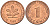 ФРГ 1 ПФЕННИГ 1989 F KM 105, J.380 сталь плакированная медью UNC 75-431