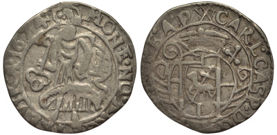 ТРИЕР 4 ПФЕННИГА (1/2 АЛЬБУСА) 1674 КОРОЛЬ КАРЛ КАСПАР ФОН ДЕР ЛИЕН (1652-1676) KM 127 серебро 1515-2333