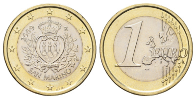 Сан-Марино 1 евро 2009 KM 485 биметалл UNC 186-912