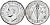 Канада 5 центов 1944 Георг VI (1937-1952) KM 40а хромированная сталь UNC 4556-1027