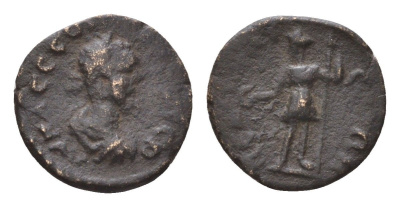 Римская Империя, Провинция Ликия-Памфилия, Перге АЕ 192-211 Септимий Север, бюст императора/Дионис (?) RPC V.3 online 80998 медь 1100-3-34