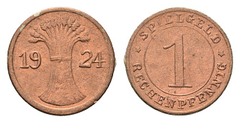 Германия игровой жетон в 1 рентенпфенниг 1924 диаметр 17 мм картон 4702-938
